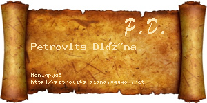 Petrovits Diána névjegykártya